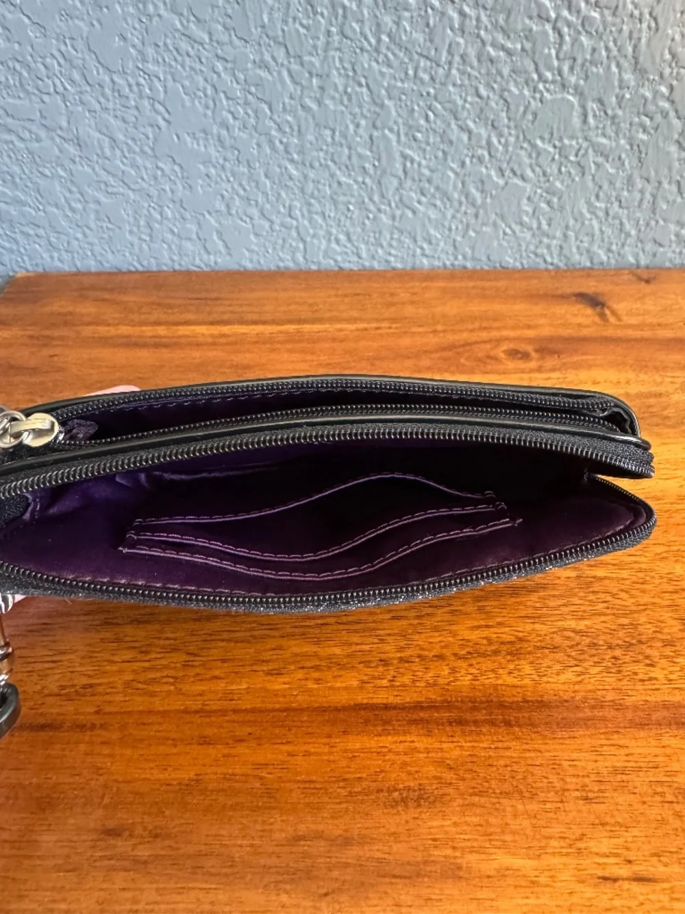 Coach Black and Silver Wristlet